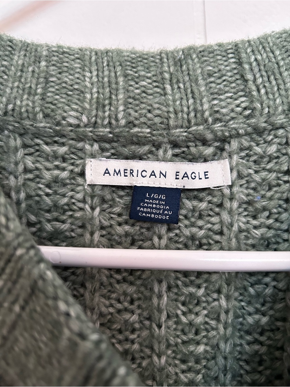 American Eagle Outfitters Olive Ribbed Crew Sweater - Picture 2 of 3